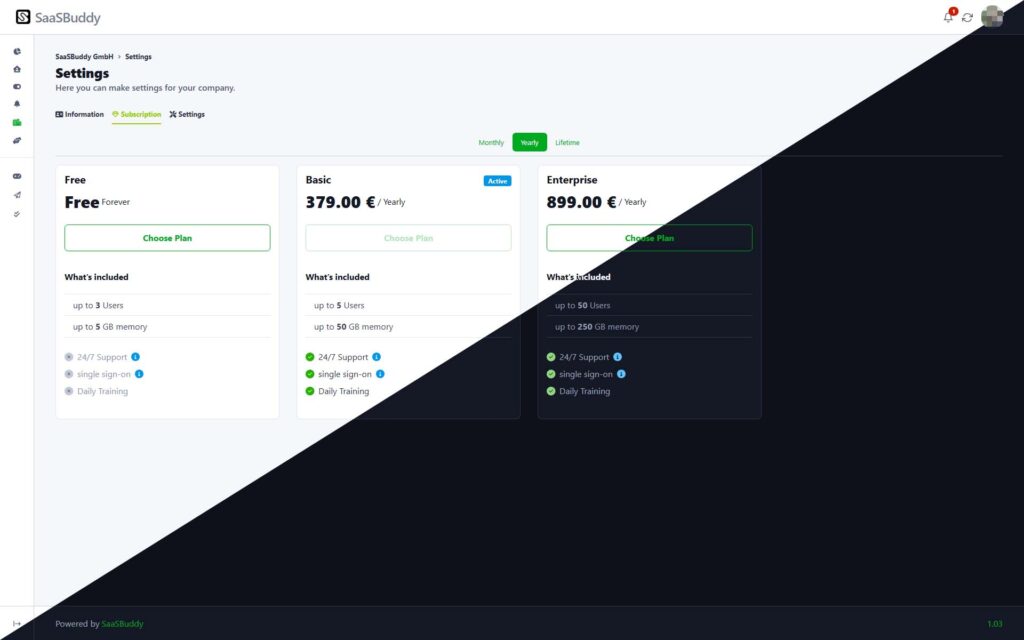 SaaS-Plattform erstellen – Preispläne für Kunden in SaaSBuddy verwalten.